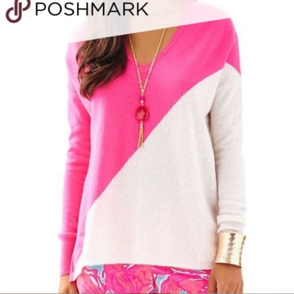 EUC Lilly Pulitzer Alessandra Cashmere Sweater S Pink